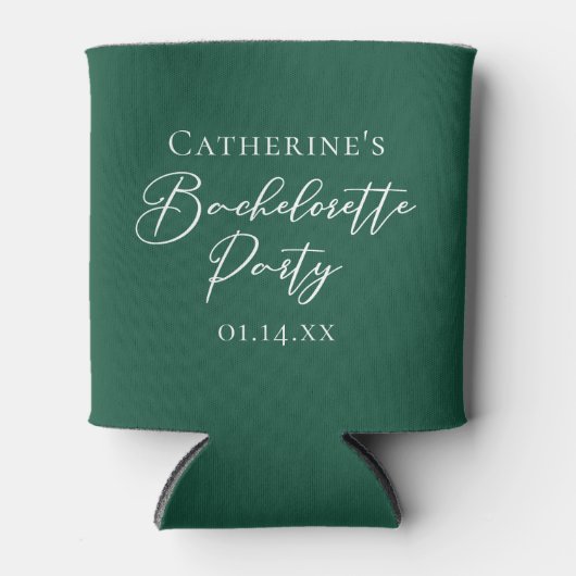 Personalized Emerald Green Bachelorette Party 缶クーラー (正面)