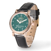 Personalized Emerald Royal Crest Custom name 腕時計 (傾斜)