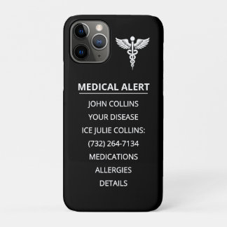 Personalized Emergency Medical Alert ID Phone Tag iPhone 11 Proケース
