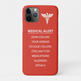 Personalized Emergency Medical Alert ID Phone Tag iPhone 11 Proケース