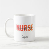Personalized Emergency Nurse Bold Typography コーヒーマグカップ (左)