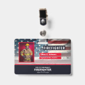 Personalized Employee ID Card - Photo, Barcode, バッジ (正面 （クリップ付）)