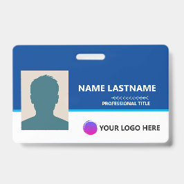 Personalized Employee ID Card - Photo, Barcode, バッジ