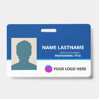 Personalized Employee ID Card - Photo, Barcode, バッジ
