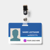 Personalized Employee ID Card - Photo, Barcode, バッジ (正面 (クリップ付))