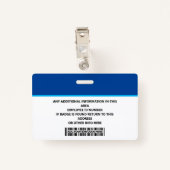Personalized Employee ID Card - Photo, Barcode, バッジ (裏面クリップ)