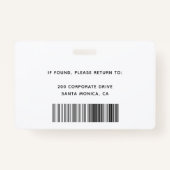 Personalized Employee Photo ID Company Security Ba バッジ (裏面)