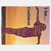 Personalized Empowering Women's Blanket フリースブランケット (正面(横))