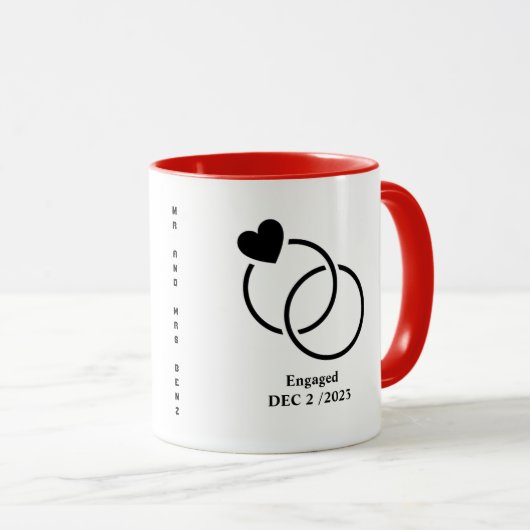 Personalized Engaged Couple Mug マグカップ (正面右)