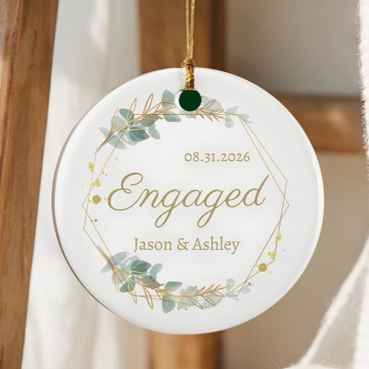Personalized Engagement Gift Keepsake セラミックオーナメント