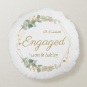 Personalized Engagement Gift Keepsake ラウンドクッション (裏面)