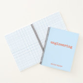 Personalized Engineering Graph Paper Blue Orange ノートブック (内部)