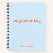 Personalized Engineering Graph Paper Blue Orange ノートブック (正面)