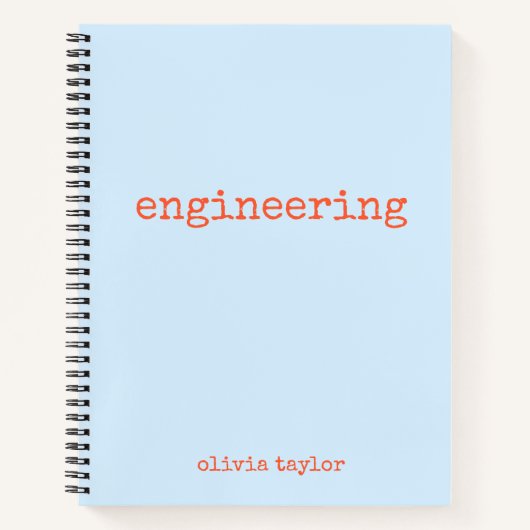 Personalized Engineering Graph Paper Blue Orange ノートブック (正面)