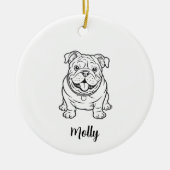Personalized English Bulldog Dog Christmas セラミックオーナメント (正面)