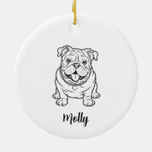 Personalized English Bulldog Dog Christmas セラミックオーナメント (裏面)