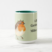 Personalized English Robin Garden Bird マグカップ (中央)