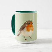 Personalized English Robin Garden Bird マグカップ (正面左)