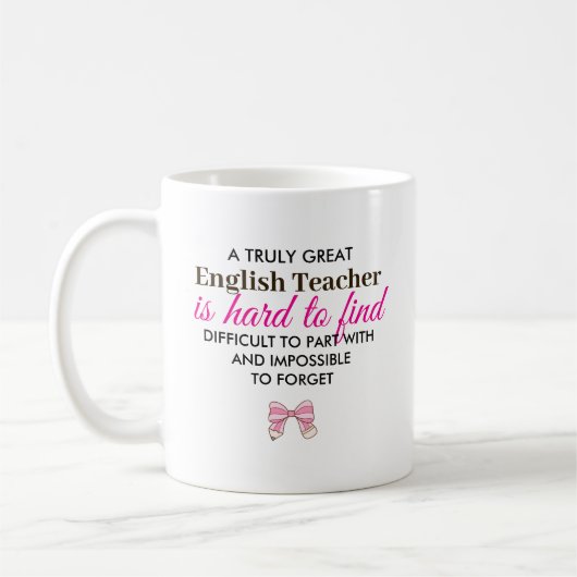 Personalized English Teacher Appreciation Gift コーヒーマグカップ (左)