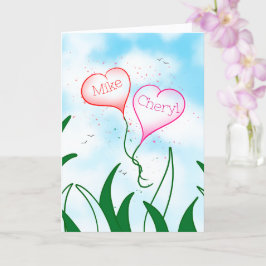 Personalized Entangled Hearts Valentine Card       カード