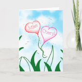 Personalized Entangled Hearts Valentine Card       カード (正面)