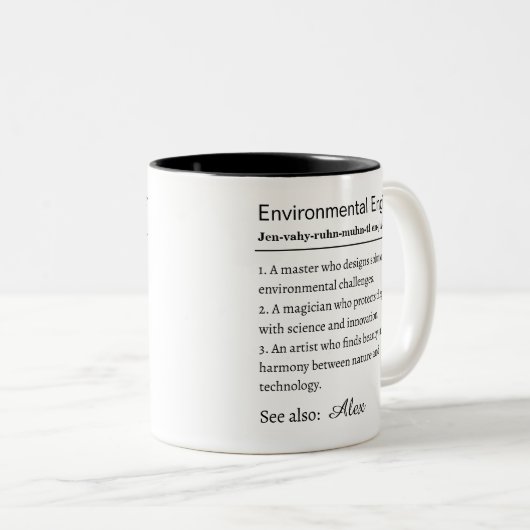Personalized Environmental Engineer Definition ツートーンマグカップ (正面右)