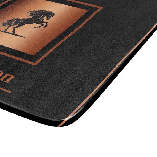 Personalized Equestrian Copper-Embellished  カッティングボード (角)