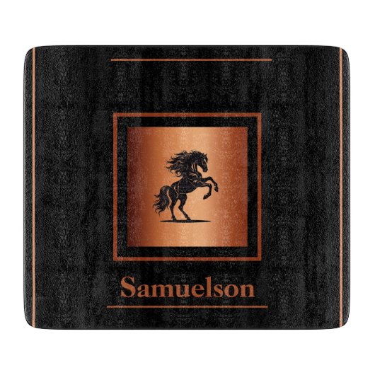 Personalized Equestrian Copper-Embellished  カッティングボード (正面)