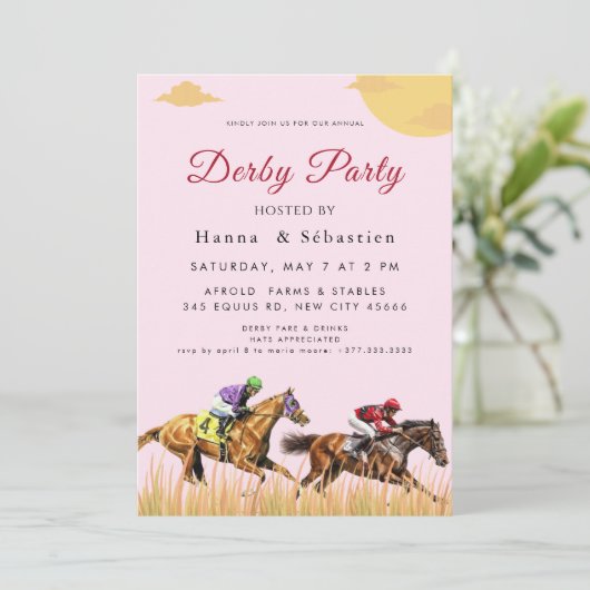 Personalized Equestrian Horse Racing Invite 招待状 (スタンド正面)