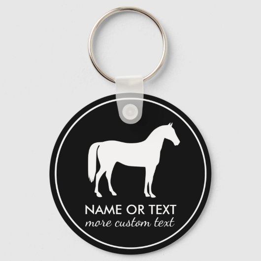Personalized Equestrian Horseback Riding Name キーホルダー (正面)