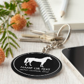 Personalized Equestrian Horseback Riding Name キーホルダー (側面)