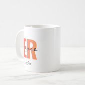 Personalized ER Nurse Bold Typography コーヒーマグカップ (正面左)