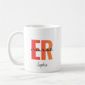 Personalized ER Nurse Bold Typography コーヒーマグカップ (左)