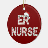 Personalized ER Nurse Christmas Gift Santa Trendy セラミックオーナメント (左)