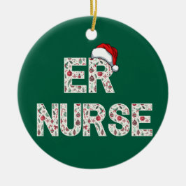 Personalized ER Nurse Christmas Gift Santa Trendy セラミックオーナメント