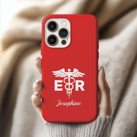 Personalized ER Nurse Phone Case, ER Birthday Gift iPhoneケース