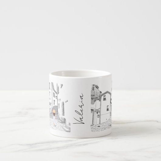 Personalized Espresso Cup with Cityscape エスプレッソカップ (正面)