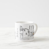 Personalized Espresso Cup with Cityscape エスプレッソカップ (正面右)
