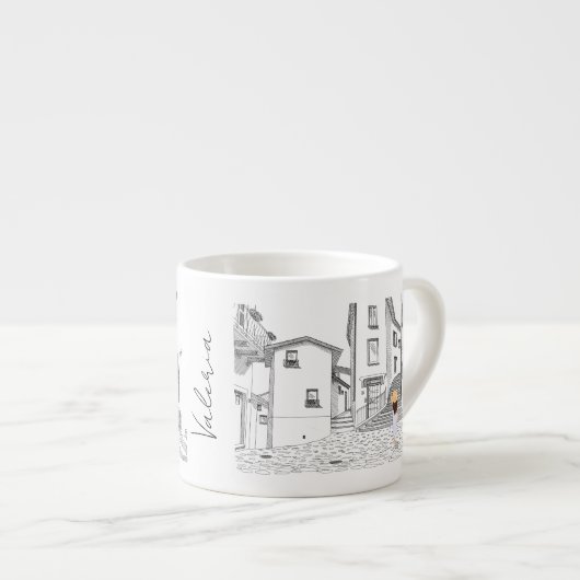 Personalized Espresso Cup with Cityscape エスプレッソカップ (正面右)