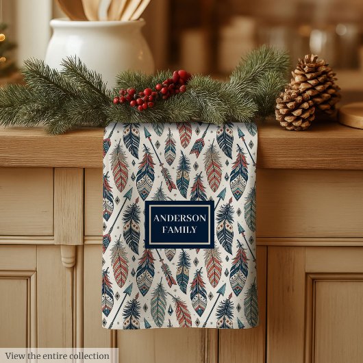 Personalized Ethnic Towel Chic Native Kitchen Art キッチンタオル