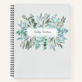 Personalized Eucalyptus Greenery Leaves Notebook ノートブック (正面)