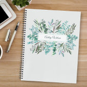 Personalized Eucalyptus Greenery Leaves Notebook ノートブック
