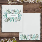 Personalized Eucalyptus Greenery Leaves Notebook ノートブック