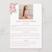 Personalized Event Menu with Photo and Pink メニュー (正面)