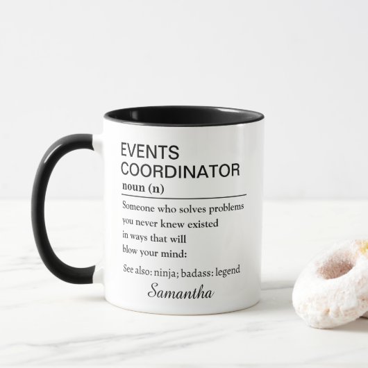Personalized Events Coordinator Definition マグカップ (ドーナツ)