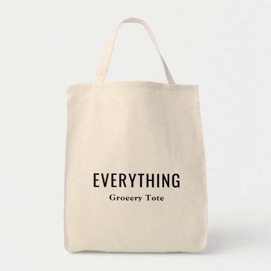 Personalized Everything Reusable Grocery Tote Bag トートバッグ (正面)