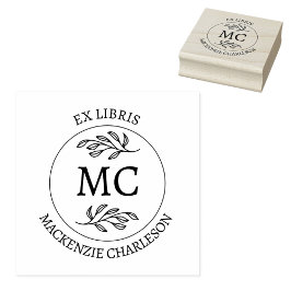 Personalized Ex Libris Monogram Book ラバースタンプ