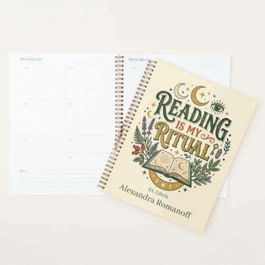 Personalized Ex Libris Reading Is My Ritual プランナー手帳 (ディスプレー)