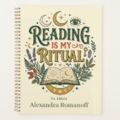 Personalized Ex Libris Reading Is My Ritual プランナー手帳 (正面)