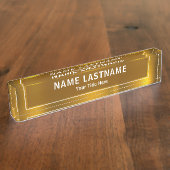 Personalized Executive Office Custom Gold デスクネームプレート (側面)